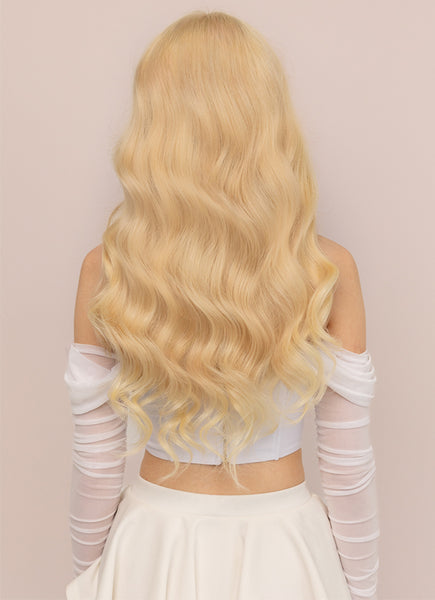 20 Inch Deluxe Clip in Hair Extensions #613 Bleached Blonde