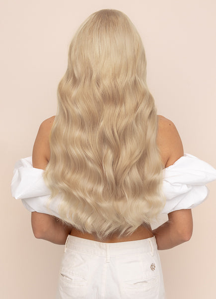 20 Inch Ultimate Volume Clip in Hair Extensions #Ice Blonde