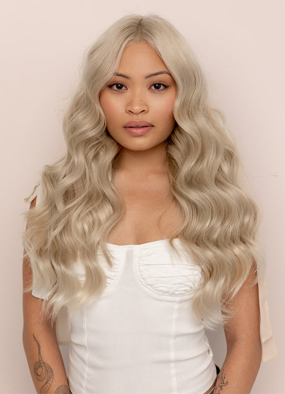 22 inch Halo Hair Extensions in Light Grey