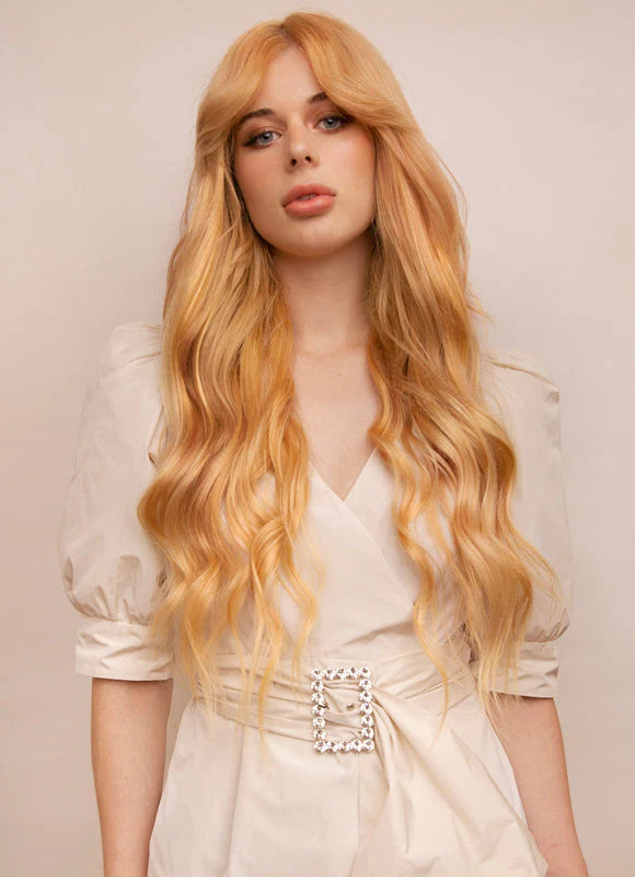 24 Inch Ultimate Volume Clip in Hair Extensions 27 Strawberry Blonde