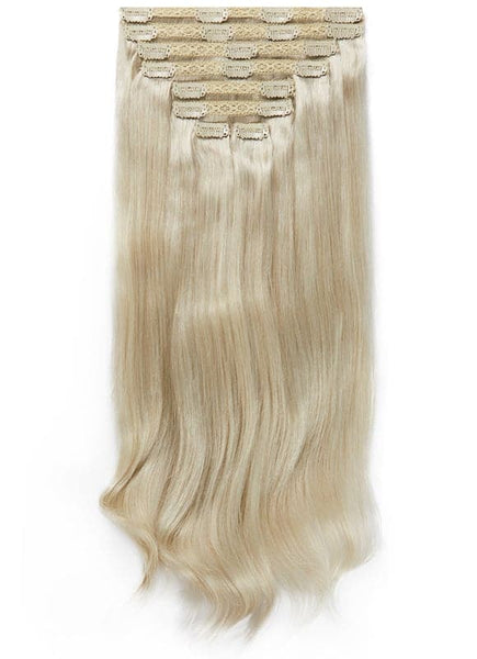 16 Inch Full Volume Clip in Hair Extensions #60W Platinum Blonde