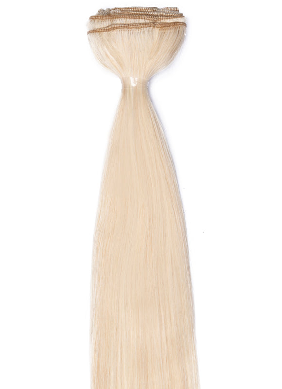 Clip in human hair clearance extensions weave