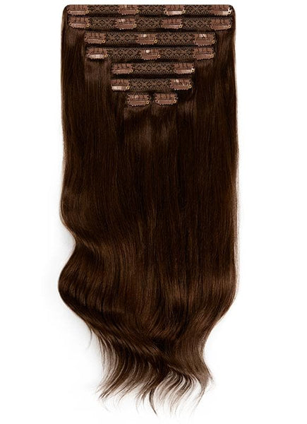 16 inch clip in hair extensions #1c mocha brown 6