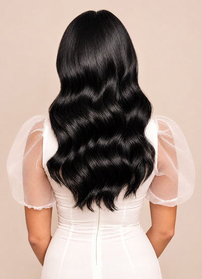 16 inch Full Volume Clip in Hair Extensions #1 Jet Black