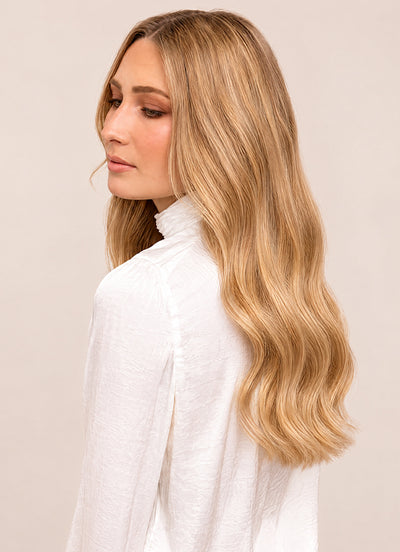 16 inch Full Volume Clip in Hair Extensions #16 Light Golden Blonde