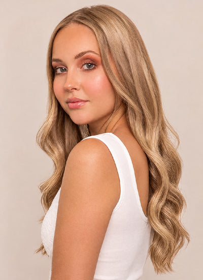16 inch Full Volume Clip in Hair Extensions #18 Golden Blonde