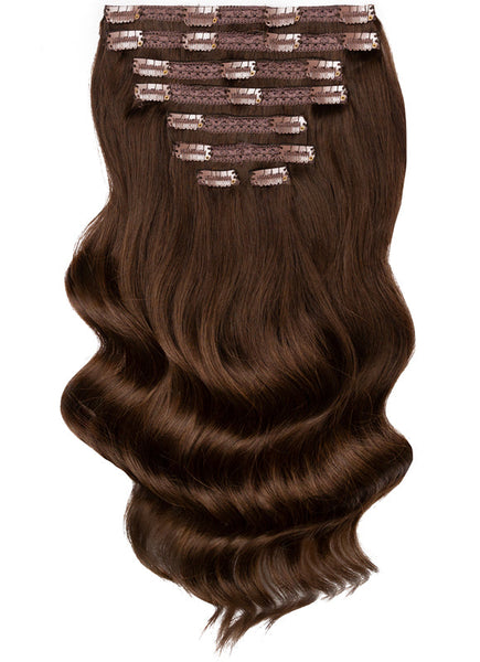 16 Inch Deluxe Clip in Hair Extensions #1C Mocha Brown