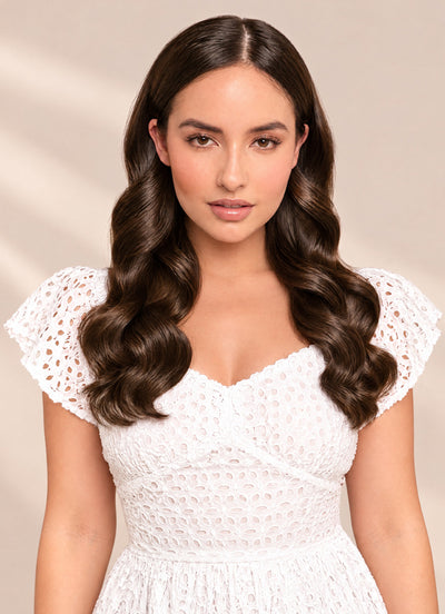 16 inch Full Volume Clip in Hair Extensions #1C Mocha Brown