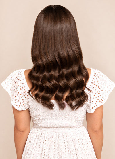 16 inch Full Volume Clip in Hair Extensions #1C Mocha Brown