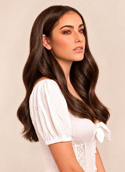16 inch Full Volume Clip in Hair Extensions #2 Dark Brown