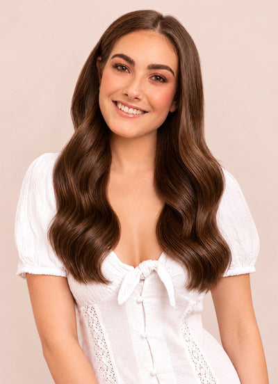 16 inch Full Volume Clip in Hair Extensions #2 Dark Brown