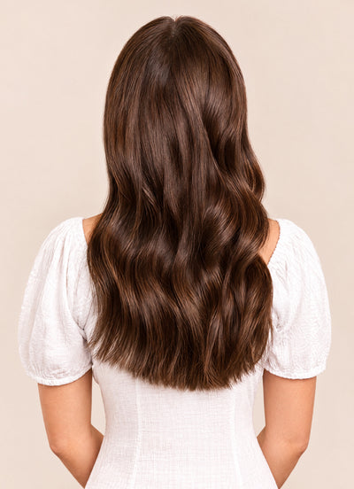 16 inch Full Volume Clip in Hair Extensions #2 Dark Brown
