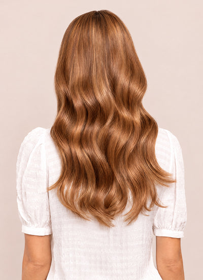 16 inch Full Volume Clip in Hair Extensions #6 Light Chestnut Brown