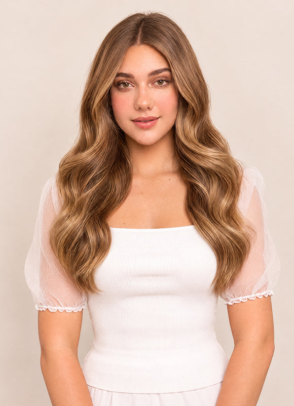 16 inch Ultimate Volume Clip in Hair Extensions #8 Chestnut Brown
