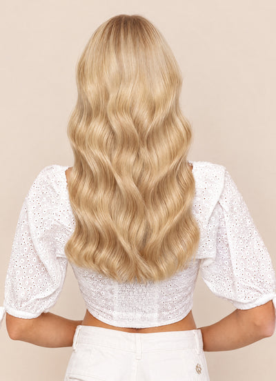 16 inch Full Volume Clip in Hair Extensions Ice Blonde
