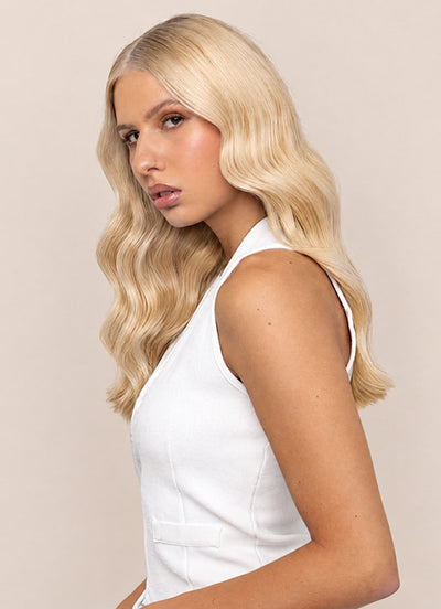 16 inch Ultimate Volume Clip in Hair Extensions Ice Blonde