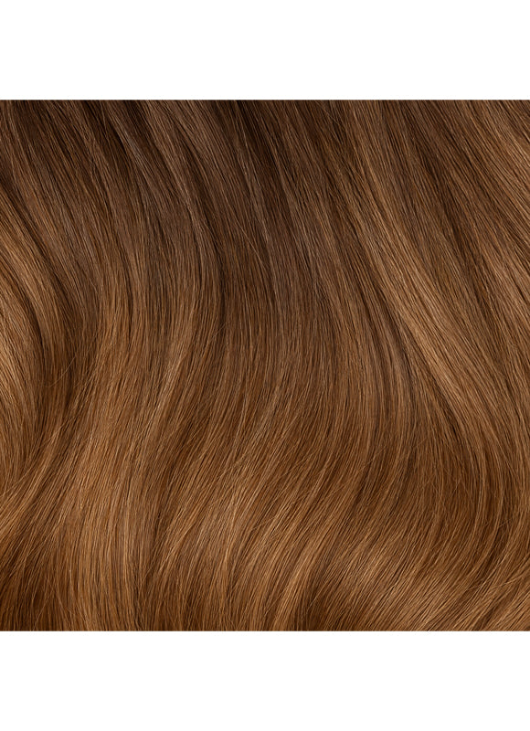 20 inch Full Volume Clip in Hair Extensions Medium to Chestnut Brown Ombre