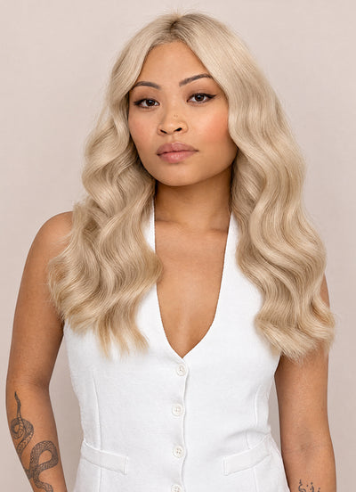 16 inch Ultimate Volume Clip in Hair Extensions Pearl Blonde