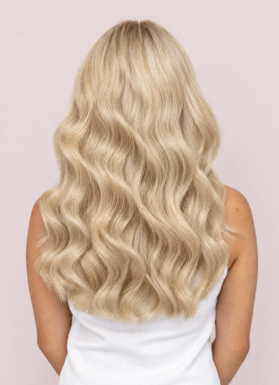 16 inch Ultimate Volume Clip in Hair Extensions Pearl Blonde