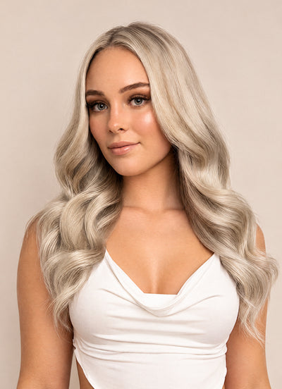 16 inch Full Volume Clip in Hair Extensions Silver