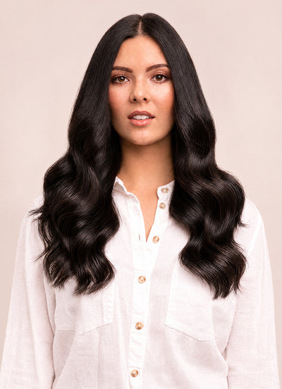 16 inch Ultimate Volume Clip in Hair Extensions #1B Natural Black
