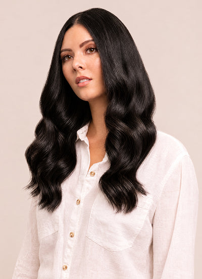 16 inch Ultimate Volume Clip in Hair Extensions #1B Natural Black