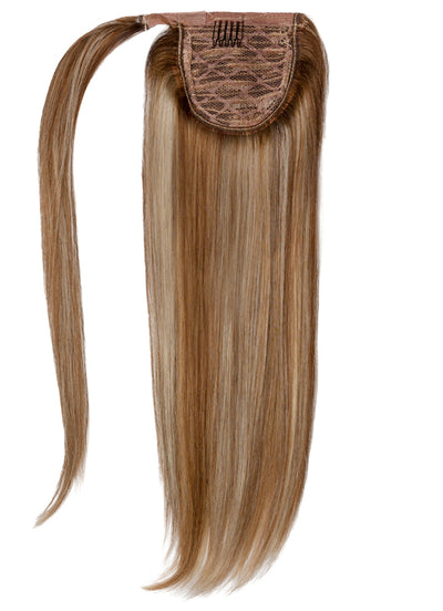 16 inch Clip in Ponytail Extension Brown & Blonde (Bronde) Balayage #F4A-4A8A613