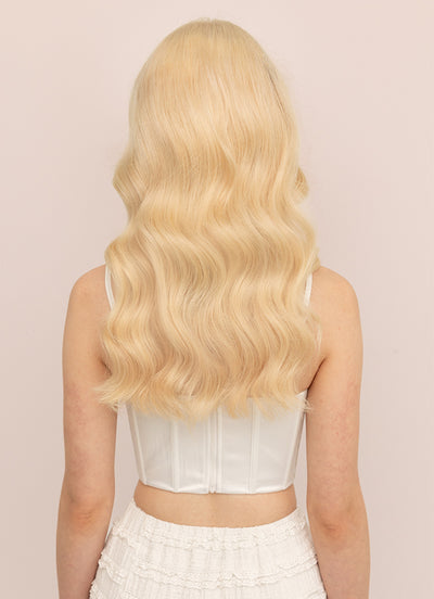 16 inch Full Volume Clip in Hair Extensions #613 Bleached Blonde