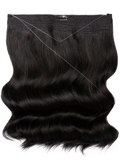16 inch Halo Hair Extensions in #1 Jet Black