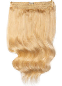 16 Inch Halo Hair Extensions #613 Bleached Blonde