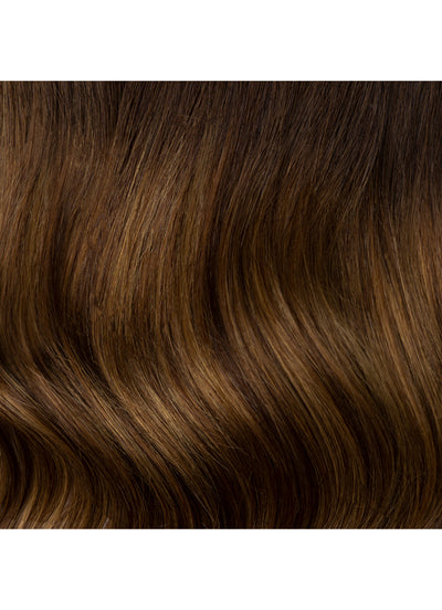 16 inch Halo Hair Extensions Dark to Medium Brown Ombre