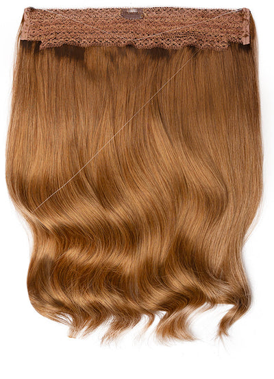 16 inch Halo Hair Extensions Medium to Light Brown Ombre