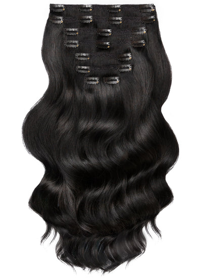 16 inch Ultimate Volume Clip in Hair Extensions #1 Jet Black