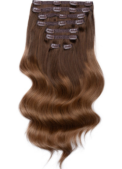 16 inch Ultimate Volume Clip in Hair Extensions Dark to Light Brown Ombre