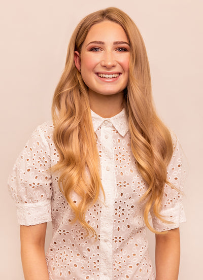 20 inch Full Volume Clip in Hair Extensions #16 Light Golden Blonde