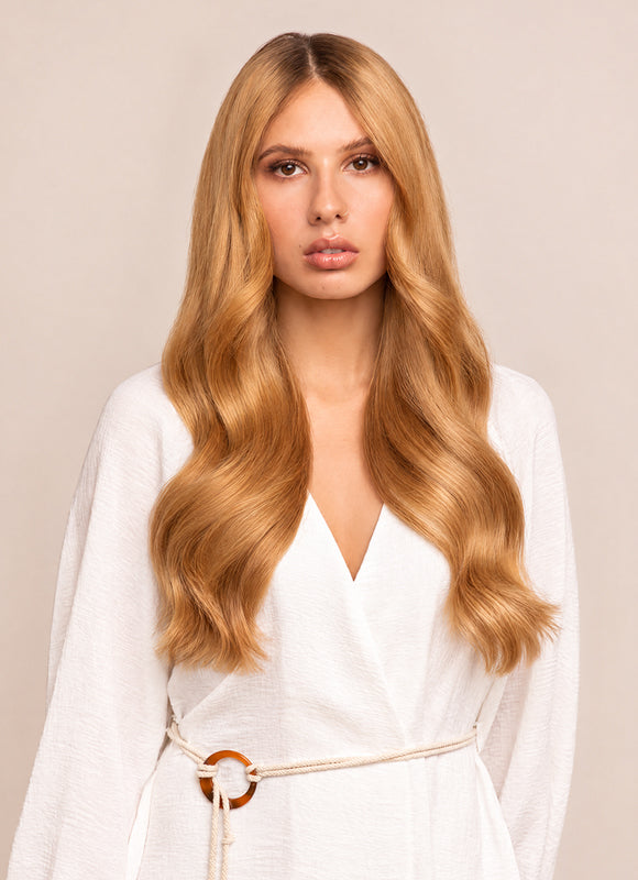20 inch Full Volume Clip in Hair Extensions #14 Dark Blonde