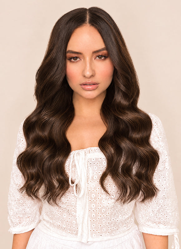 20 inch Ultimate Volume Clip in Hair Extensions  #1C Mocha Brown