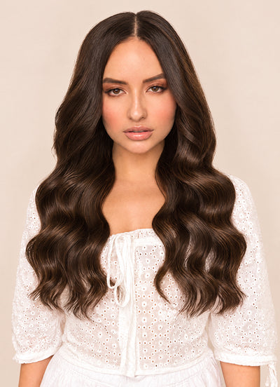 20 inch Ultimate Volume Clip in Hair Extensions  #1C Mocha Brown