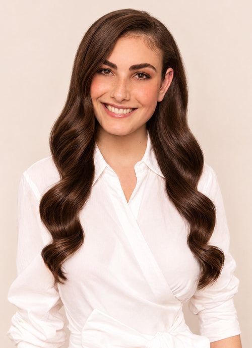 20 inch Full Volume Clip in Hair Extensions #2 Dark Brown