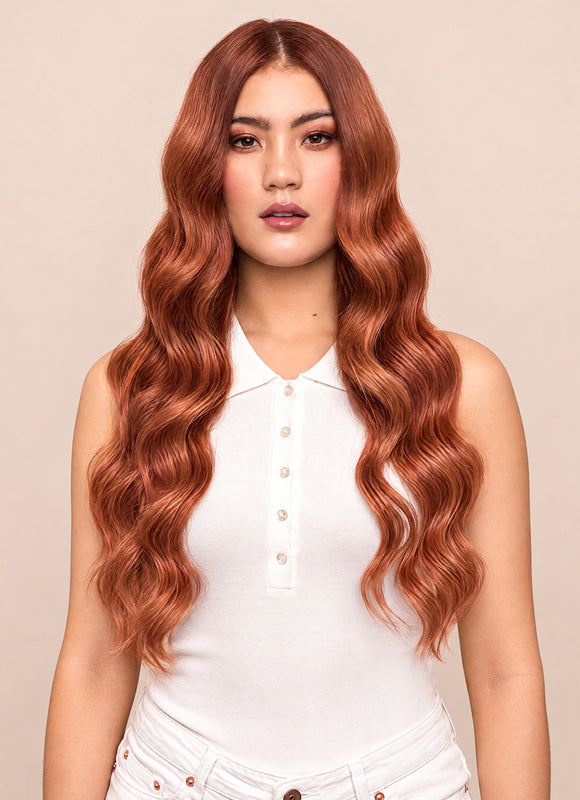 20 inch Full Volume Clip in Hair Extensions #33 Dark Auburn Red