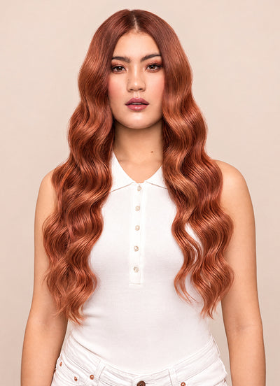 20 inch Full Volume Clip in Hair Extensions #33 Dark Auburn Red