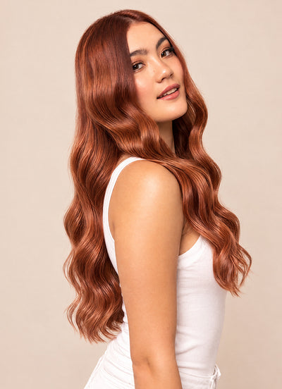 20 inch Full Volume Clip in Hair Extensions #33 Dark Auburn Red
