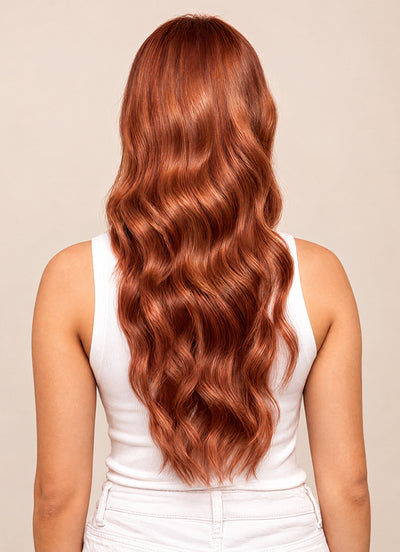 20 inch Full Volume Clip in Hair Extensions #33 Dark Auburn Red
