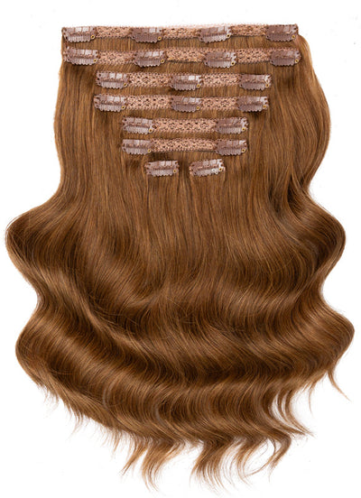 20 inch Deluxe Clip in Hair Extensions #4 Medium Brown