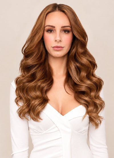 20 inch Ultimate Volume Clip in Hair Extensions  #6 Light Chestnut Brown