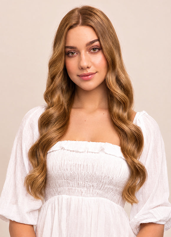 20 inch Full Volume Clip in Hair Extensions #8 Chestnut Brown