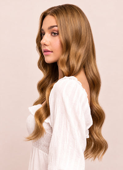20 inch Full Volume Clip in Hair Extensions #8 Chestnut Brown