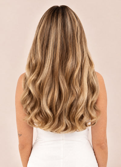 20 inch Ultimate Volume Clip in Hair Extensions Brown & Blonde (Bronde) Balayage