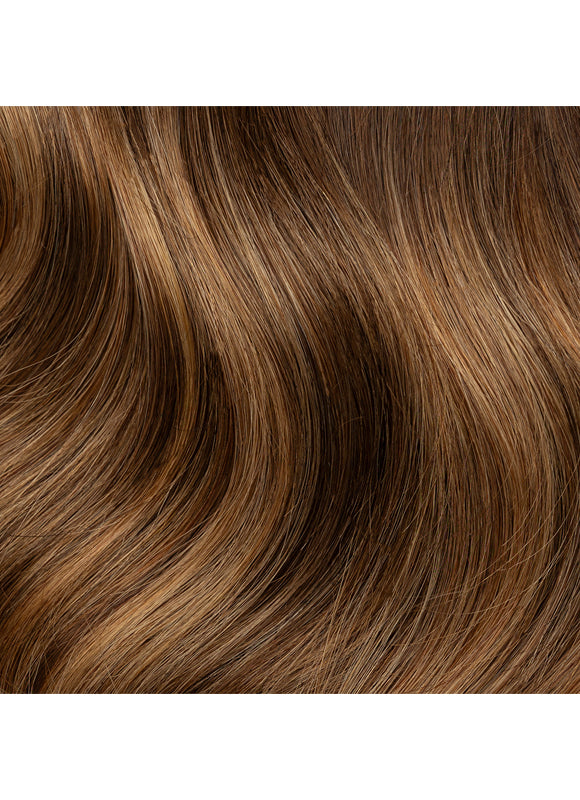 16 inch Halo Hair Extensions Dark & Light Brown Balayage