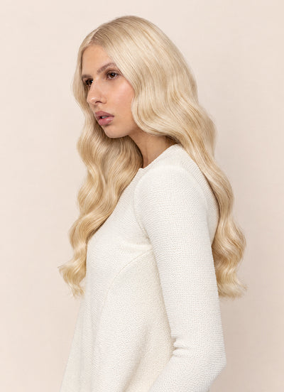 20 inch Ultimate Volume Clip in Hair Extensions  Ice Blonde